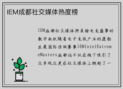 IEM成都社交媒体热度榜